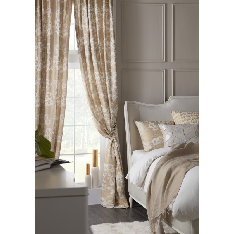 Marissa Room Darkening Curtain, Rose Gold, 50" W x 108" L