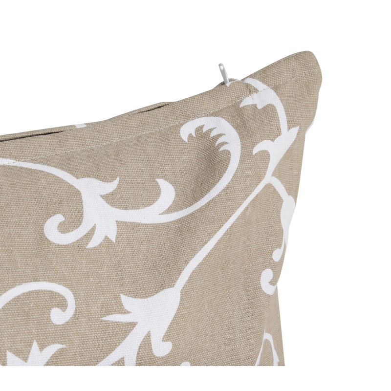  Outdoor Square Cotton Pillow Cover & Insert, Beige