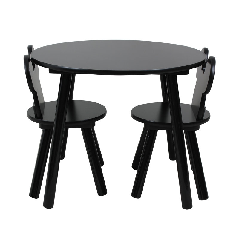 Disney Classic Mouse Table and Chair Set for 2, Holds up to 30kg per stool, Perfect for Playtime and Activities - Small, Black