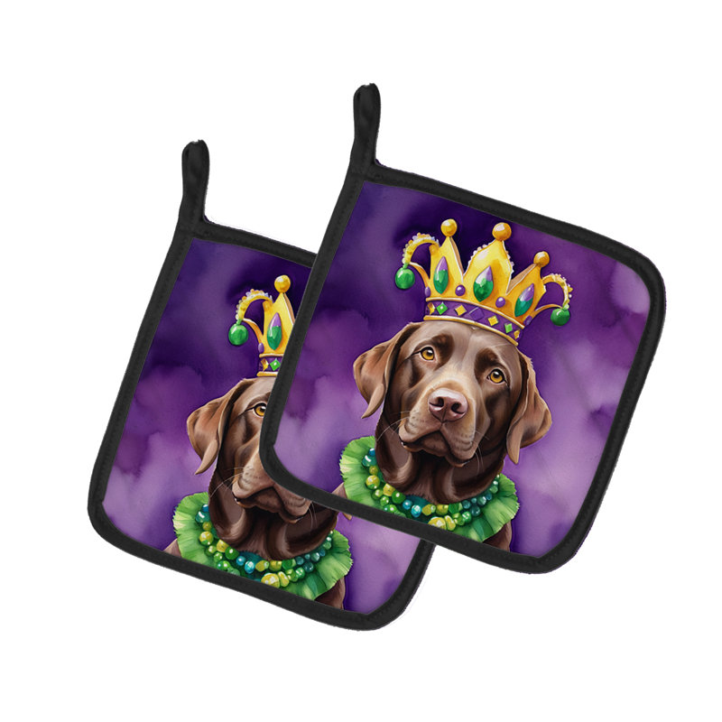 Paire de poignées Labrador Retriever King of Mardi Gras