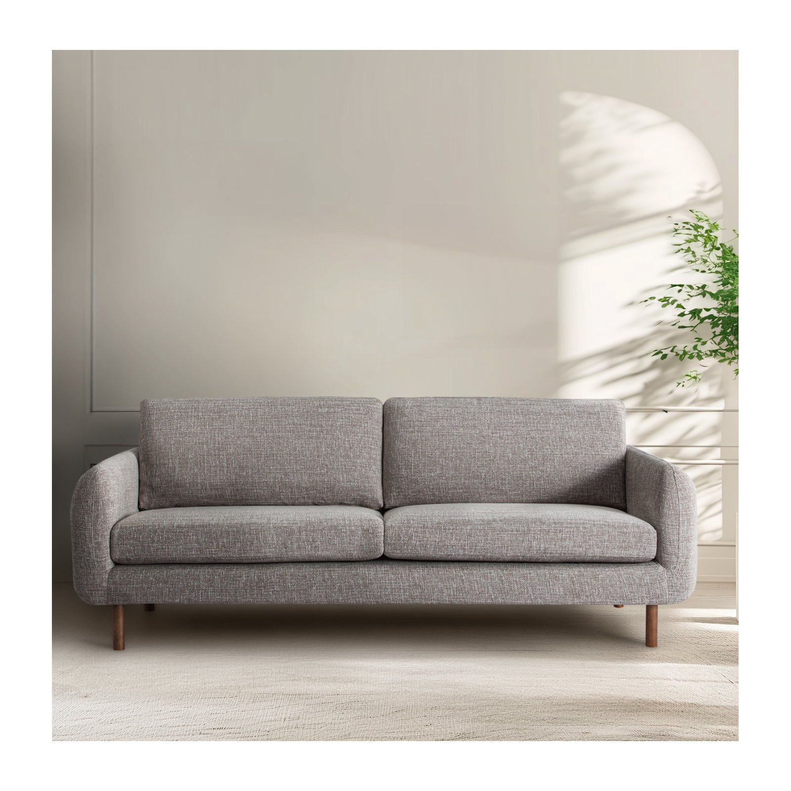 Leno 86'' Upholstered Sofa, Taupe Performance Chenille