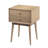 Nali Bedside Nightstand Table, 2 Drawers, Sandblasted Mango Wood, Brass Knobs-224069159