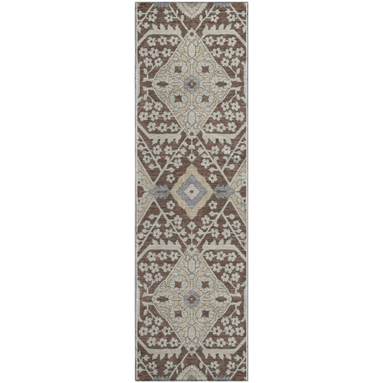 Premium Machine Washable Prisco Chocolate Rug