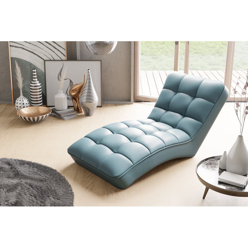 Fretwell Upholstered Chaise Lounge, Blue