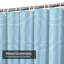 Rideau de douche bleu avec motif géométrique bleu et blanc à 12 crochets-127352044