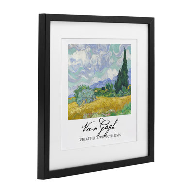 «Van Gogh Wheat Field with Cypresses», reproduction encadrée sous verre, design par Vintage Hustle