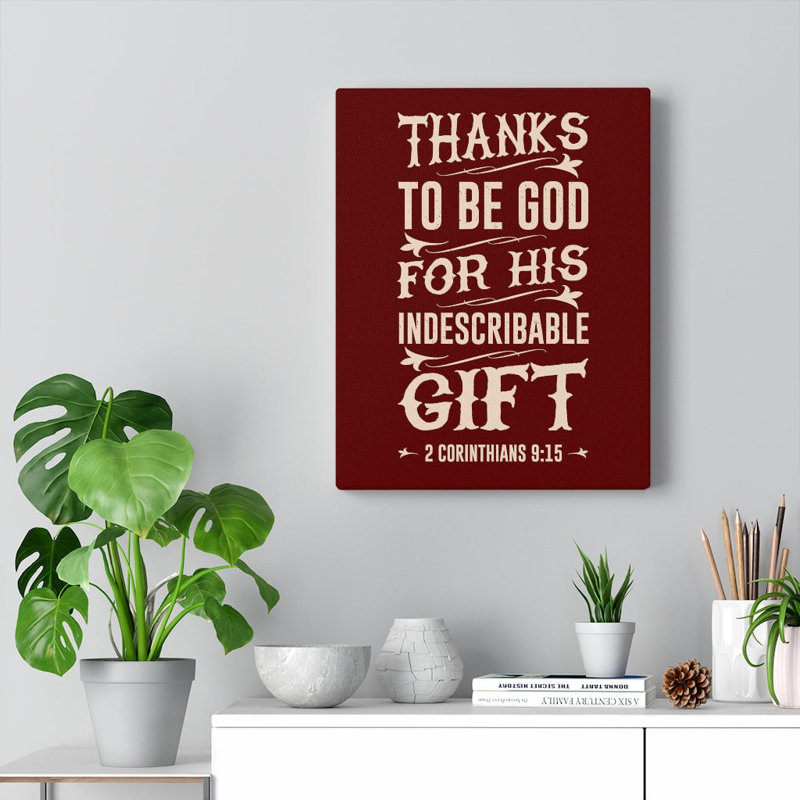 Indescribable Gift - Wrapped Canvas Print, 36cm H x 28cm W