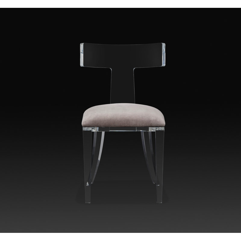 Nimbus Gray Velvet and Transparent Acrylic Side Chair