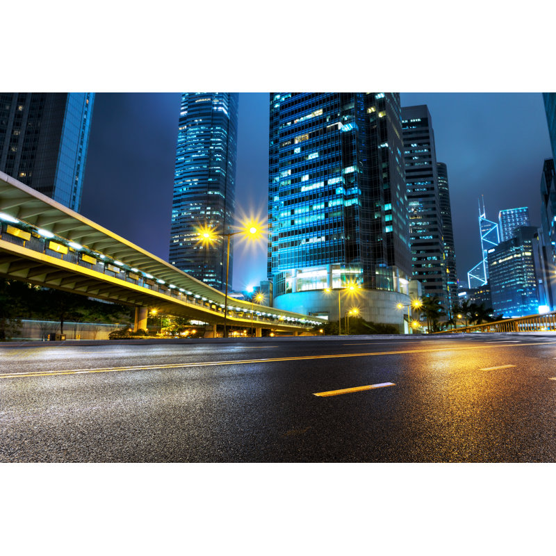 Illuminated Buildings by Zhudifeng - Wrapped Canvas Print, 30cm H x 46cm W