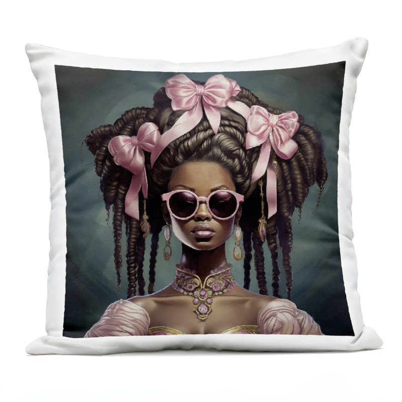 Coussin d'extérieur imprimé femme avec des arcs, 18 x 7 x 18, par Rocotto