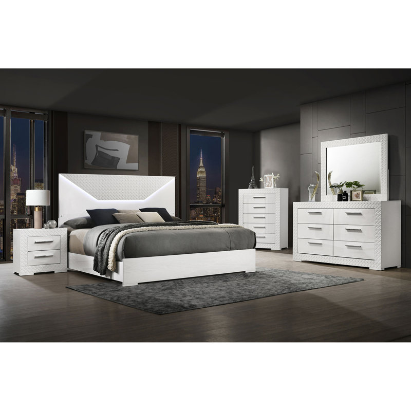 Commode 6 tiroirs Pierce, Blanc