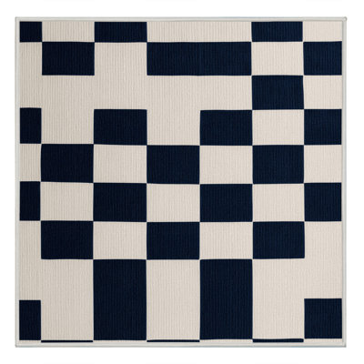 Machine Washable Checkered Beige Area Rug