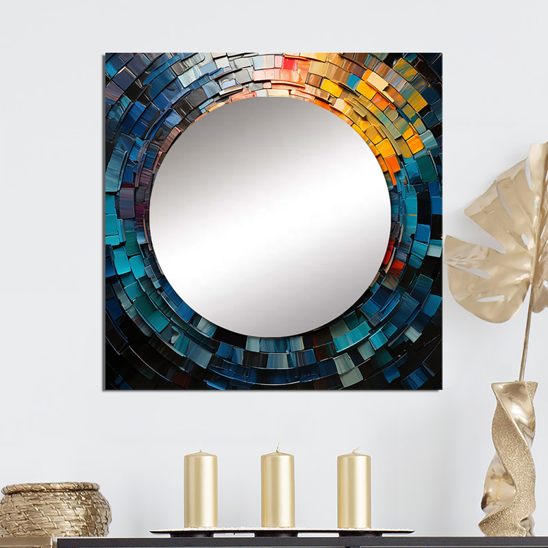 Daisee - grand miroir carré en vinyle, 23 po x 23 po