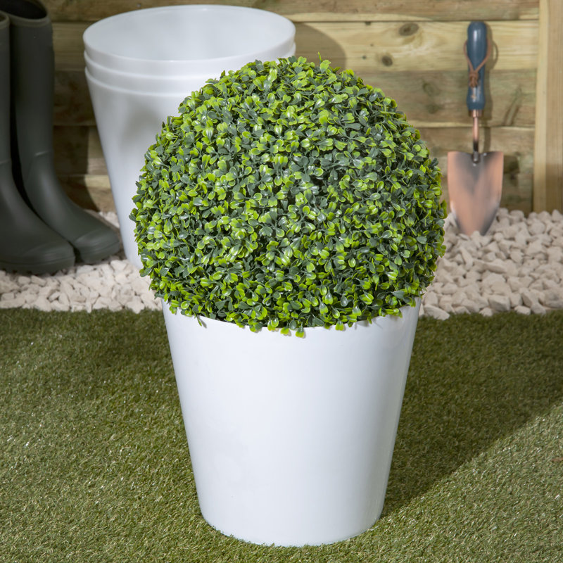 Wham Studio Round Planter Cover, 28cm H x 30cm W x 30cm D, White
