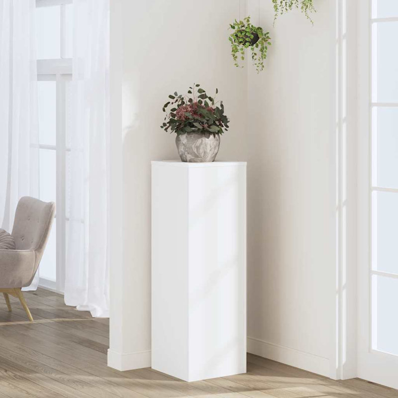  Support à plante blanc en bois d'ingénierie 13,0 x 13,0 x 39,4 po