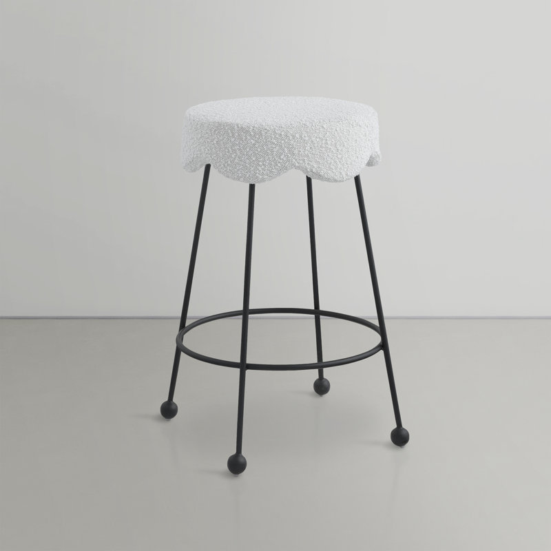 Fleur Boucle Fabric Counter Stool, Cream Boucle Fabric