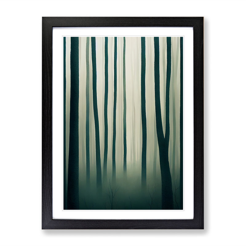 Misty Forest - Framed Print, Black, 64cm H x 46cm W x 2cm D