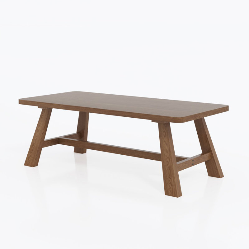 Bureau rectangulaire brun en bois massif, H 29,53 po x l 78,74 po x P 31,5 po