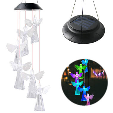 Andriea Angels & Cherubs Wind Chime - Solar Powered Arlmont & Co.