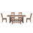 Sloan 78" Solid Wood Oak Finish Top Dining Set With X-Back Chairs - 7-Piece, Antique Black Base Table, Oak Finish Base Chairs And Bench-439599364-439599415-439599360