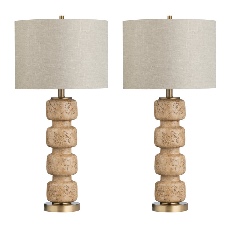 29" Resin Table Lamp With Cream Shade