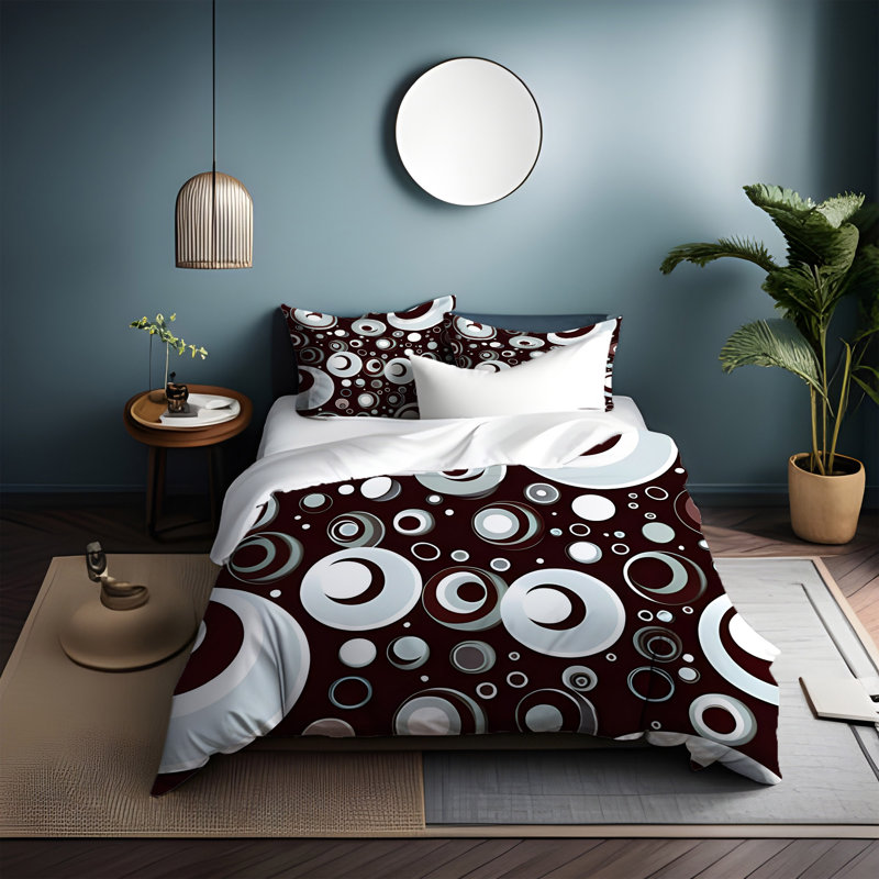 Polyester Abstract Duvet Cover, King Duvet Cover + 2 King Shams