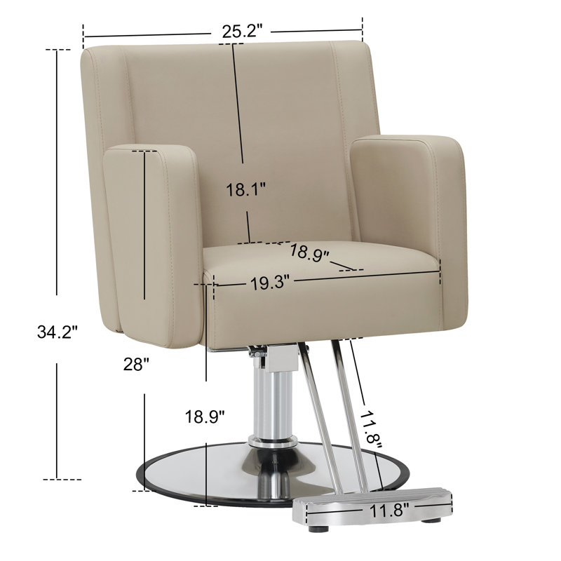 Fauteuil de coiffeur hydraulique pour coiffeur, fauteuil de coiffeur en similicuir, Champagne