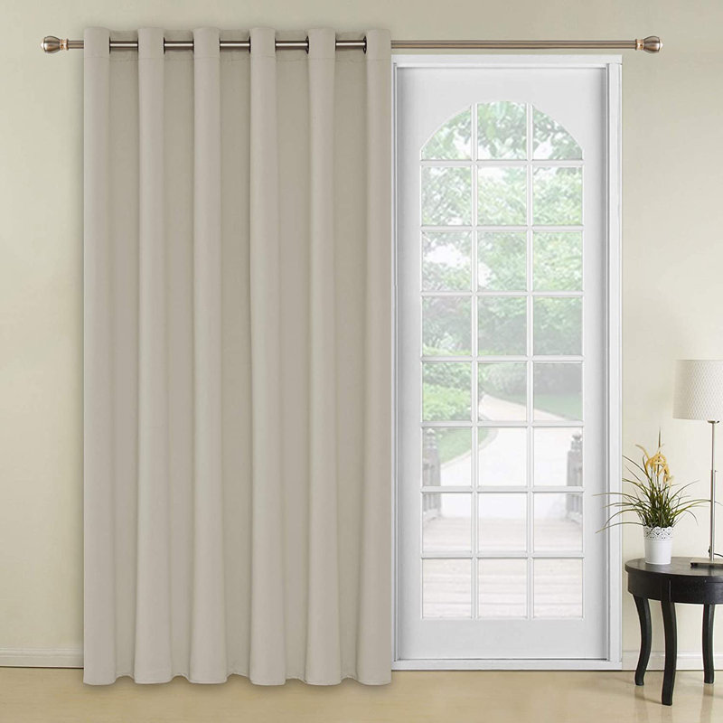 Penkridge Room Darkening Curtain Single Panel, 80" W x 84" L, Light Beige