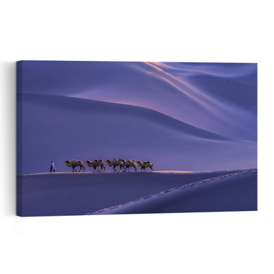 " Purple Desert Caravan Peaceful Serene Tranquil Violet Landscape Nature Wall Art Print " by Cai Ning