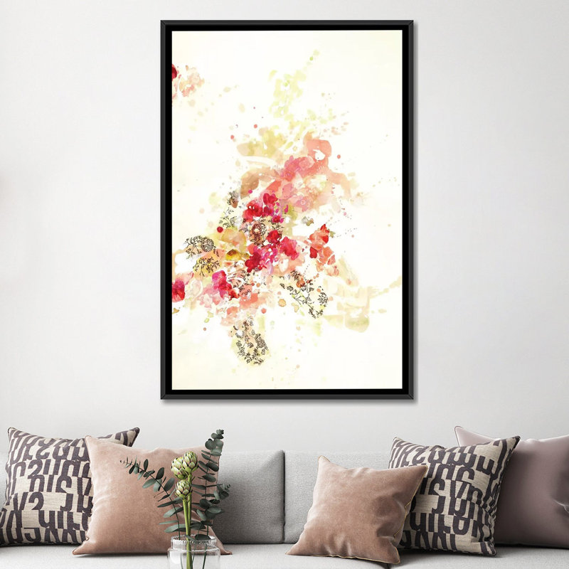 «Composition II.B» par Kathryn Neale, impression sur toile, H 60 po x l 40po x P 1,5 po, Toile avec cadre noir, Pas de tapis