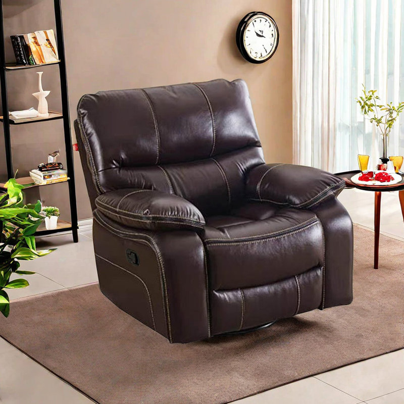 Fauteuil inclinable Kyann, Cuir brun