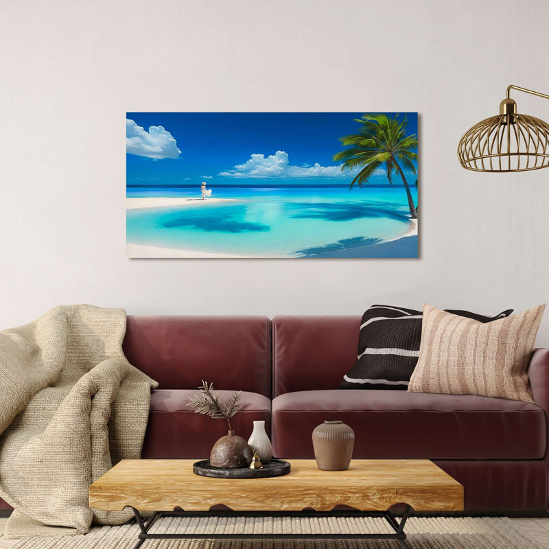 2MZ7035 Tropical Landscape: Serenity Cove by Dario Marzi - Wrapped Canvas Print, 70cm H x 140cm W