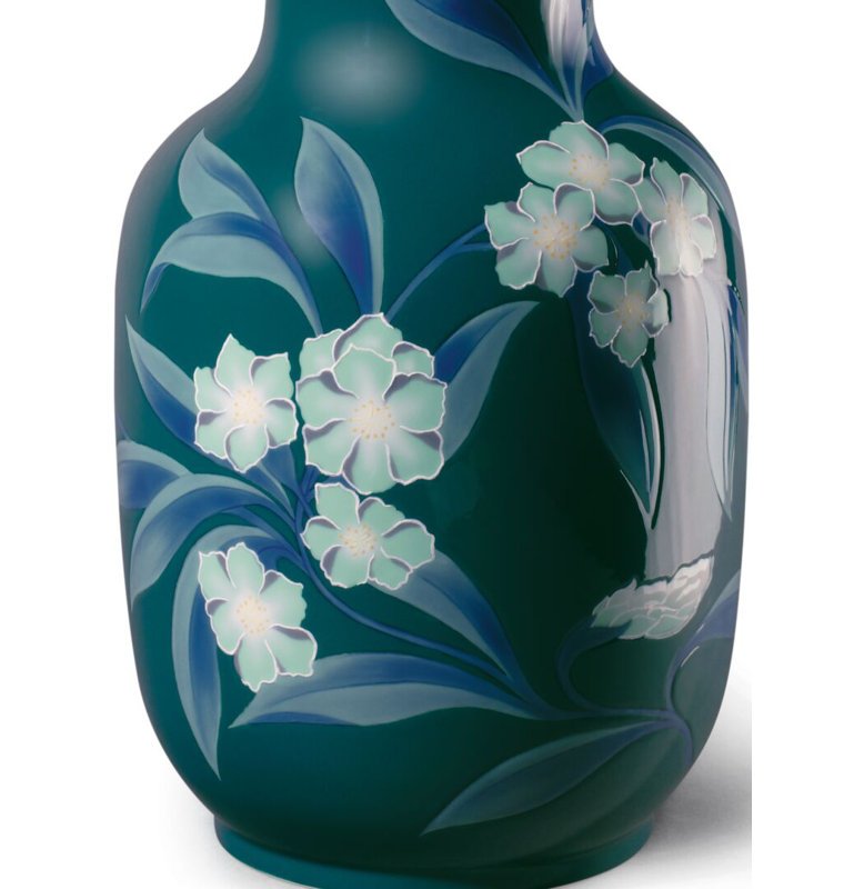 Green 13.4" Porcelain Table Vase