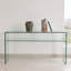 Console en verre trempé transparent à bords arrondis pour le salon, le bureau et le bureau personnel