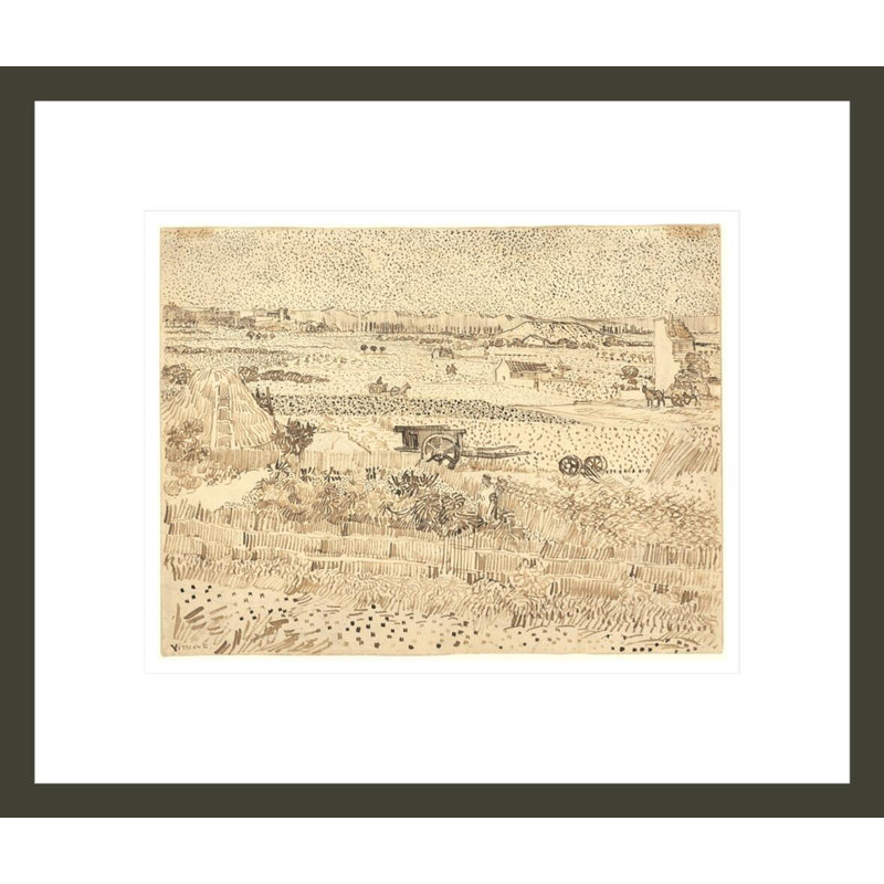 Récolte - La plaine de la Crau par Vincent van Gogh - Impression numérique sur toile, H 13,75 po x l 16,16 po