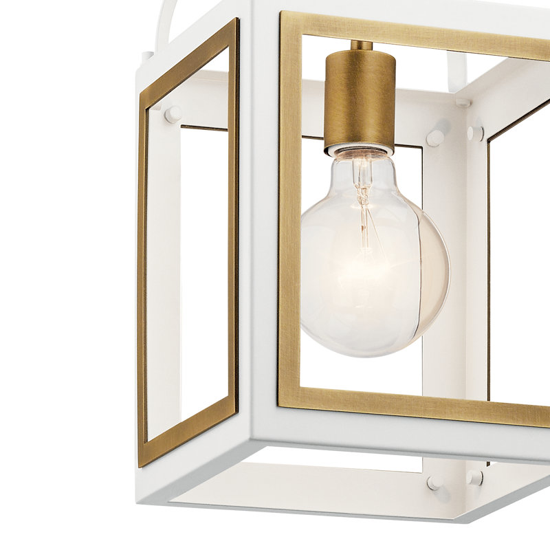 Luminaire suspendu carré / rectangulaire à 1 lumière à 1 lumière, Blanc / nickel brossé