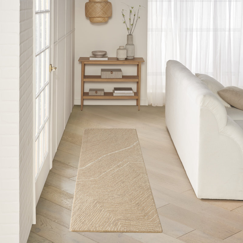 DKNY Pure Angles Camel Modern Indoor Rug, Runner 2'3" x 7'6"