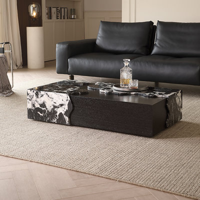 Creative rectangular marble end table