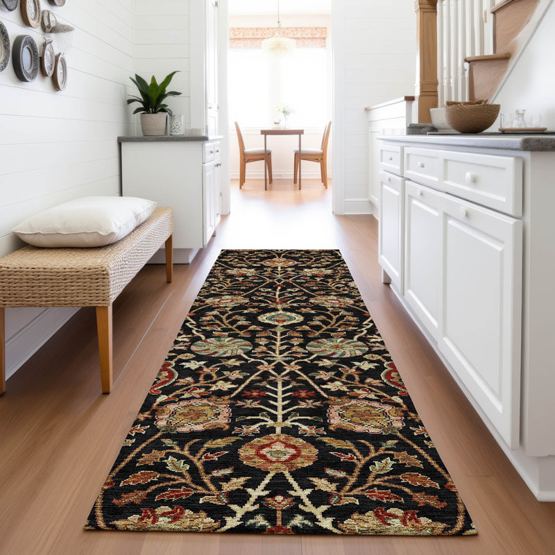 Premium Machine Washable Dahl AMF1085 Floral Rug, Runner 2'3" x 7'6"