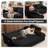 85.1" Pull Out Sleeper Sofa Bed Loveseat Chaise 3-in-1 Corduroy Convertible Couch With USB Charging & Adjustable Backrest & Removable Storage Ottoman-1970459916