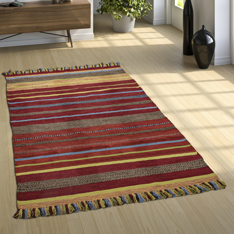 McQuitty Striped Cotton Hand Woven Area Rug