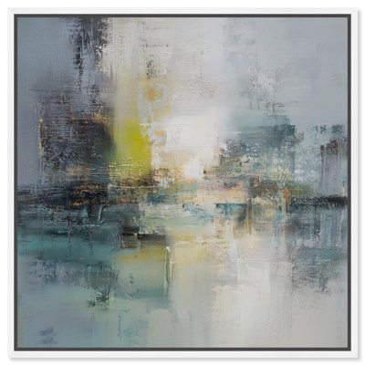 Décoration murale abstraite Faded Luminescence I par Art Remedy, cadre blanc, 20 x 20