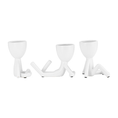 Ceramic Abstract Figurine Sculptures, Set of 3
