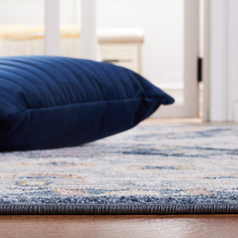 Tapis gris / bleu marine Hulse 220, Rectangle 4 pi x 6 pi