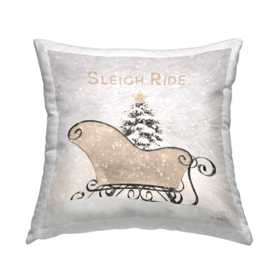 Design de coussin en traîneau imprimé hiver de Noël par Lori Deiter