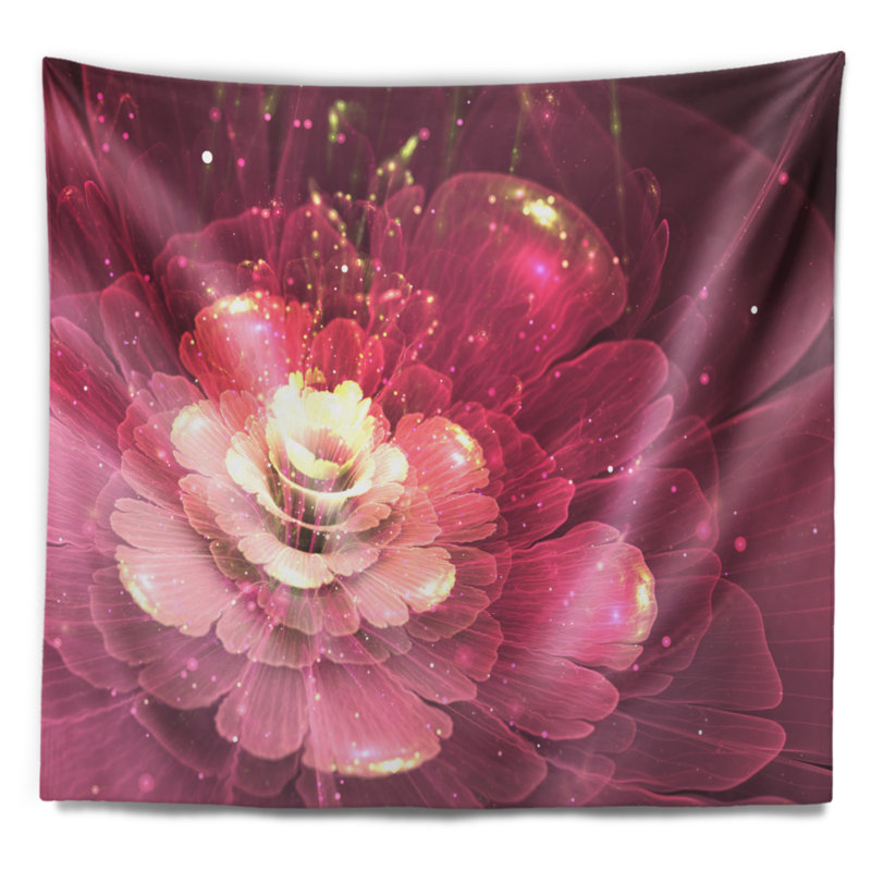 Tapisserie florale abstraite, H 32 po x l 39 po