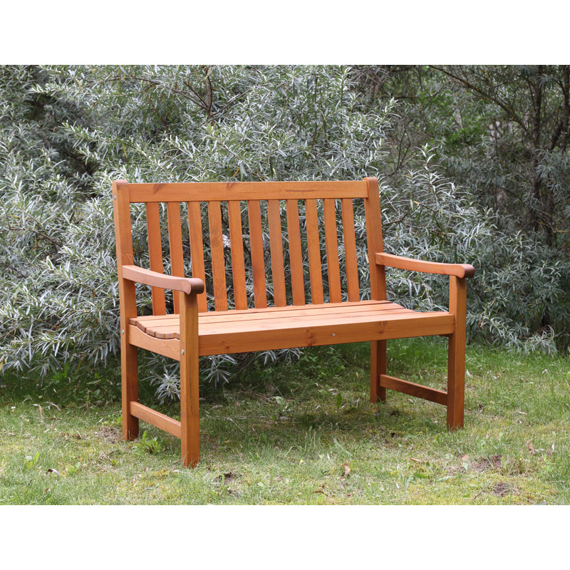 Ardlow Solid Wood Pine Outdoor Bench, Honey