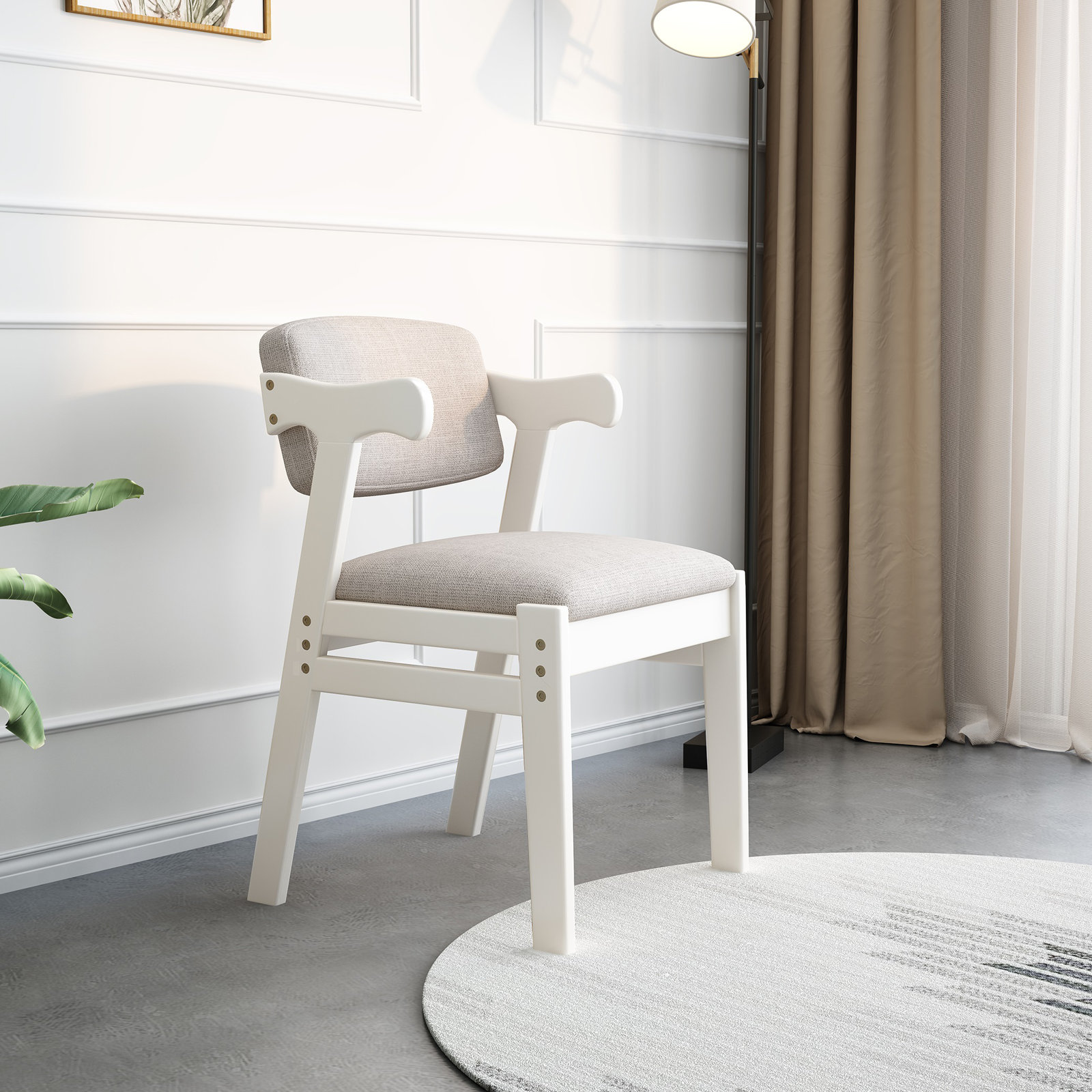Kids Writing Desk and Chair Set, White
