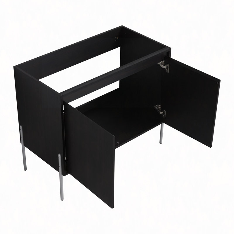 Meuble-lavabo sur pied 36 po, armoire de rangement avec portes à fermeture douce (ensemble KD) - sans le lavabo