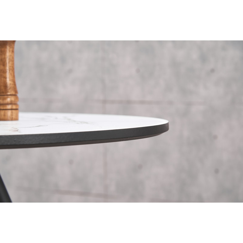 Gustine Round Dining Table, White